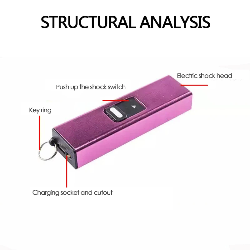 Миниатюрный Электрический светодиодный фонарик для самообороны перезаряжаемый