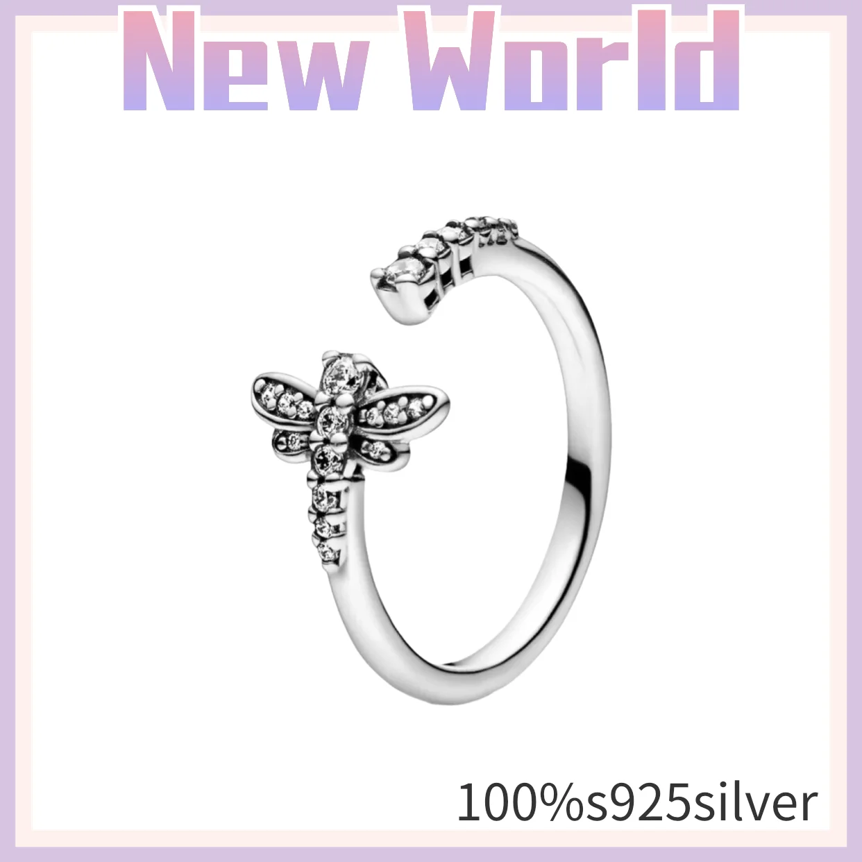 

Hot style Original 100%925 pandora Silver Dragonfly Ring High Quality for Ladies Couple Ring DIY Fashion Wedding Jewelry