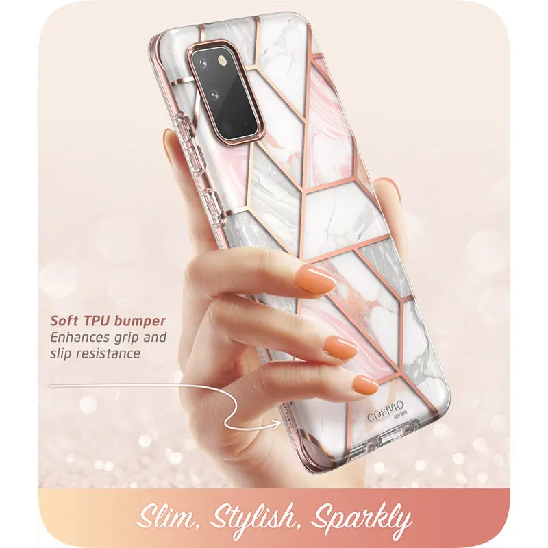 i blason for samsung galaxy s20 case s20 5g case cosmo full body glitter marble bumper cover with built in screen protector free global shipping