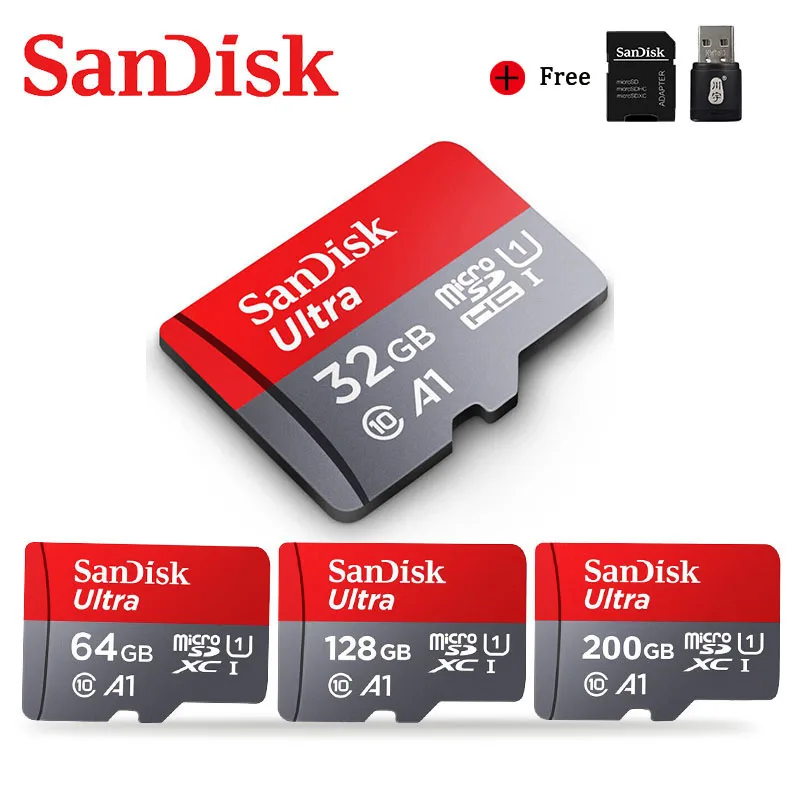 Двойной Флеш накопитель SanDisk Ultra микро sd 32 Гб 64 128 ГБ 200 256 оперативной памяти 16