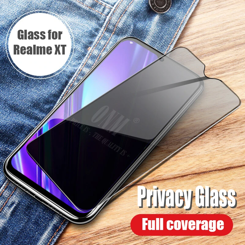 Realme XT Анти шпионское закаленное стекло для Realme XT X2 Realme Q полное покрытие экрана протектор для Realme XT 730G конфиденциальность Закаленное стекло пленка - Цвет: Realme XT