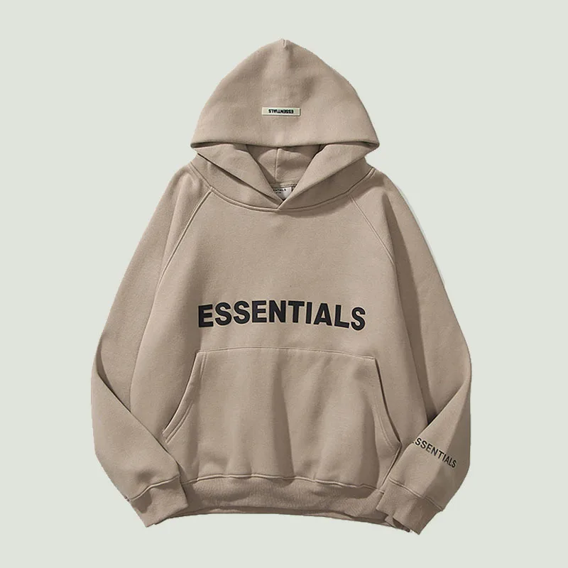 

New Men's Essentials Hoodies Sweatshirts Reflective Letters Printing Fleece Oversized Hoodie Fashion Hip Hop Sweatshirt Couples