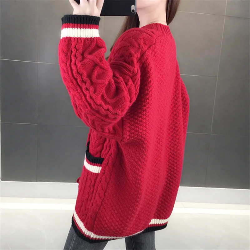 Женский трикотажный кардиган с V-образным вырезом 4 цвета