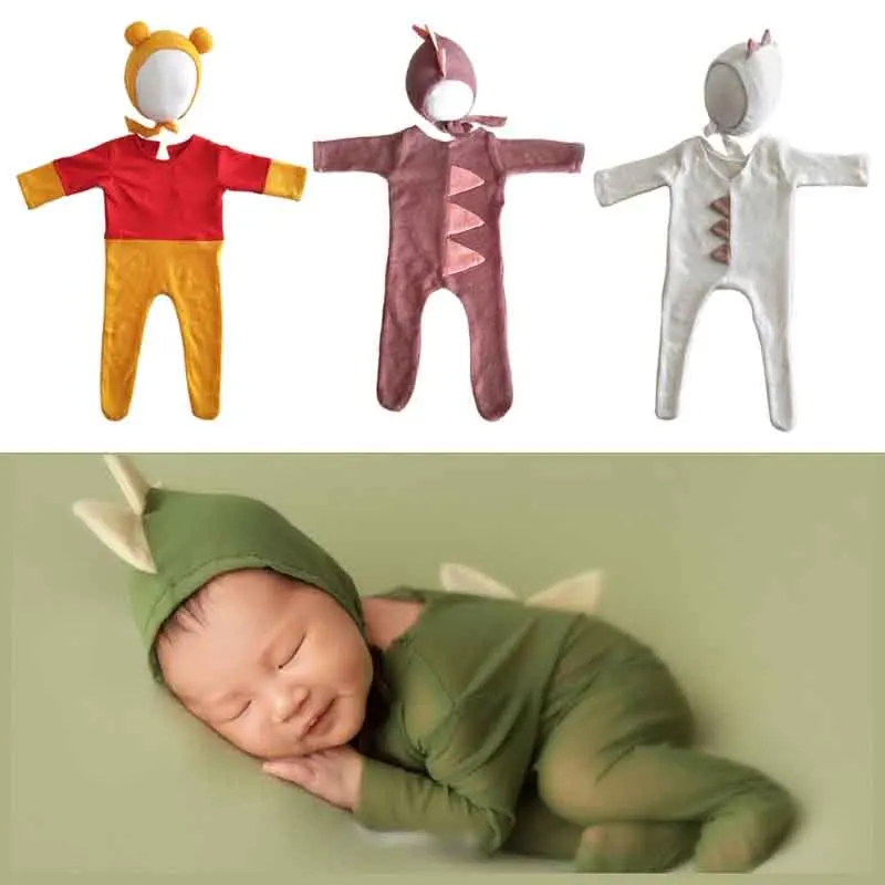 

Baby Clothes Newborn Photography Props Girls Boys Hats Romper Set Indoor DIY Photo Shooting Accessories For 0-1Month