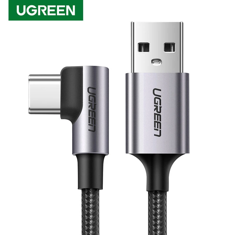 Кабель Ugreen с разъемом usb type c 90 градусов короткий 0 25 м 5 1 2 3 быстрое зарядное