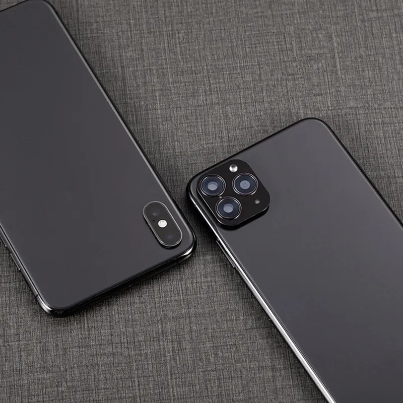 upgrade balck 1/2 шт. для iPhone Apple iPhone X XS MAX секунд изменение для 11Pro для iPhone 11 PRO MAX наклейка на рассеиватель изменение Камера Защитная крышка - Цвет: upgrade balck