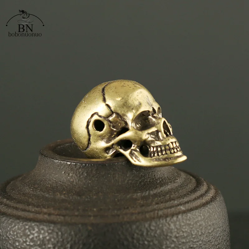 

Латунный нож с черепом, скульптура с тремя отверстиями, брелок «сделай сам», подвески, безделушки, тканый зонт, веревка, подвесной ключ