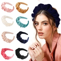 new fashion flannelette headband for women solid color wide brim hair band casual travel adult hair accessories girls headwear