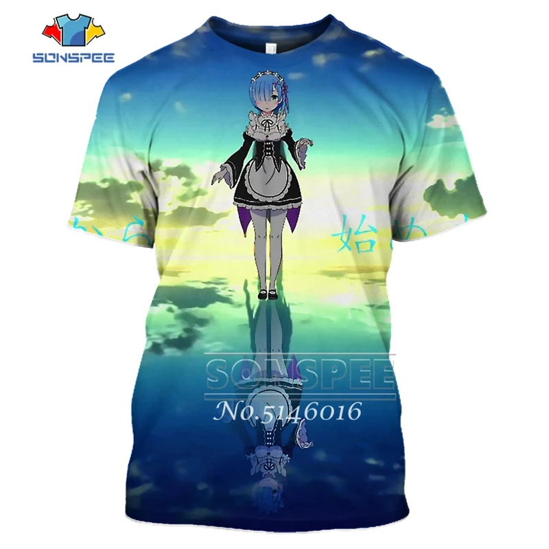 11 SONSPEE, 3D принт, аниме, Harajuku Re: zero, Твин Рам Рем, косплей, футболка, мужская, повседневная, летняя, унисекс, короткий рукав, футболки, топы, t445 - Цвет: 11
