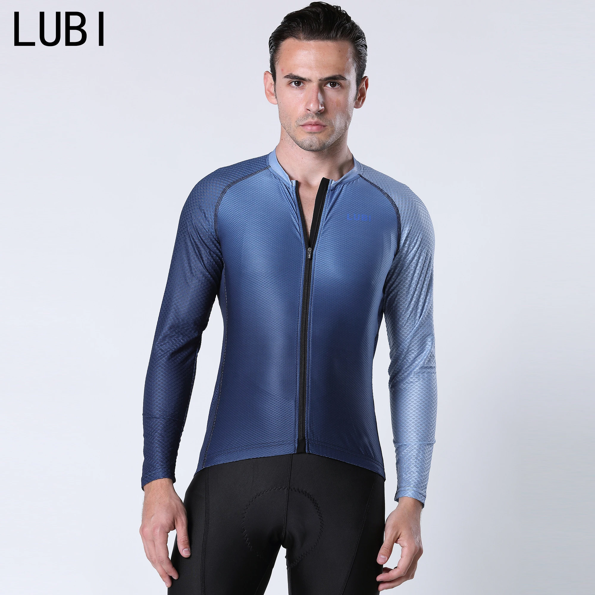 LUBI Мужские Pro с длинным рукавом Велоспорт Джерси тонкие дышащие одежда весенне