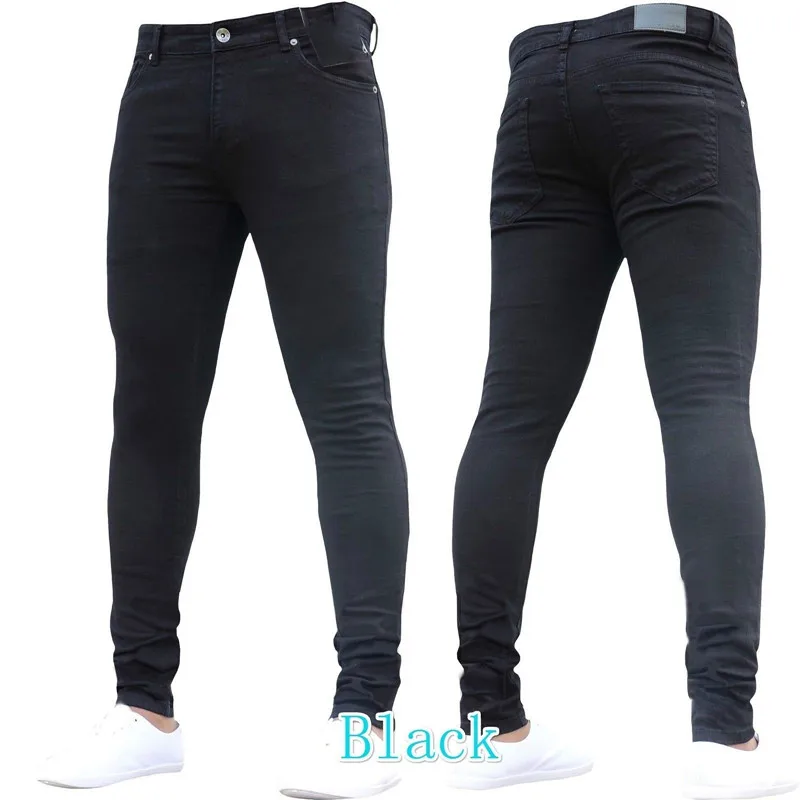 Jeans Men Casual Black Slim Pencil Pants Male Fashion Skinny Biker Pants Street Hip Hop Party Denim Clothing Men S-3XL