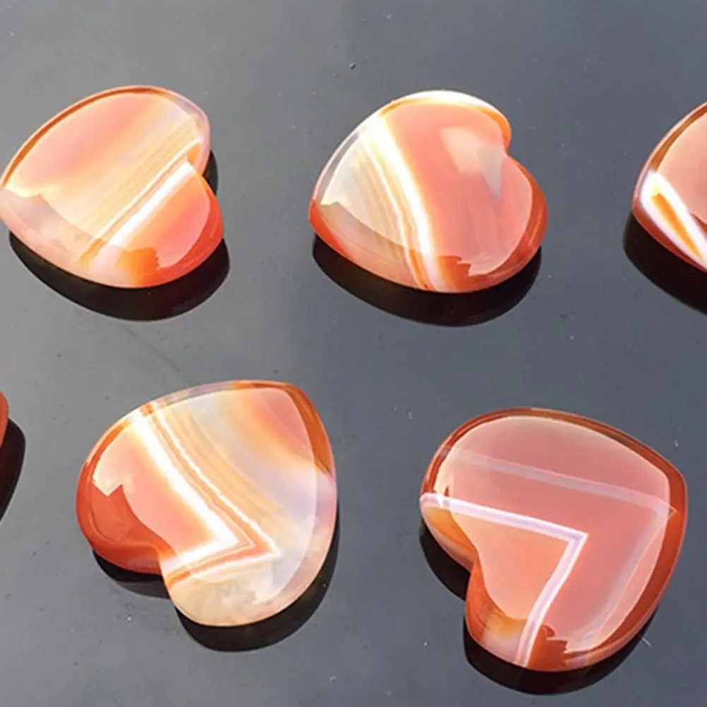 1 шт. Природный камень в форме сердца из розового кварца полоску Агат с украшением