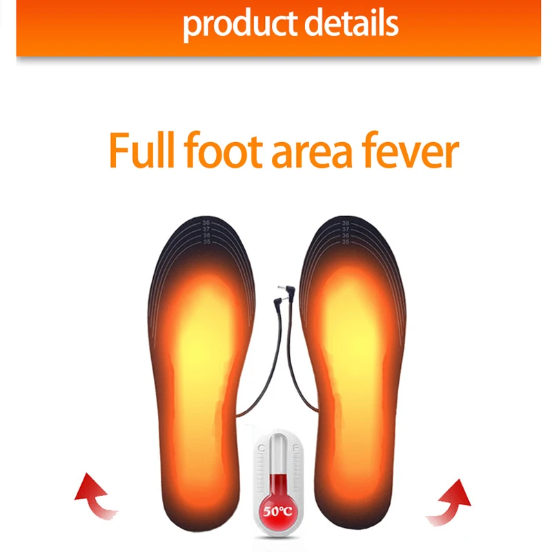 

USB Heated Shoe Insoles Electric Foot Warming Pad Feet Warmer Sock Pad Mat Winter Outdoor Sports Heating Insoles Winter Warm