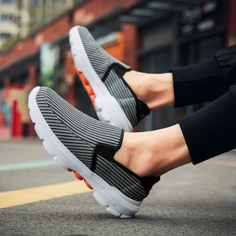 GUDERIAN модные мужские туфли Весна Осень сетка дышащая мужская повседневная обувь