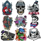 Термонаклейка Prajna с черепом в стиле панк-рок, термонаклейка для одежды, термонаклейка для глажки мотоцикла, термонашивки сделай сам