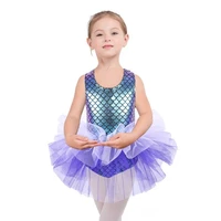 kids girl tutu dress children ballet leotard dance dress sleeveless tie dye party performance clothes costume princess 2 8t