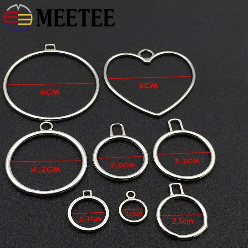 Meetee 5/10 шт. ID1.6 6 см металлический съемник на молнии круглая ручка в форме сердца