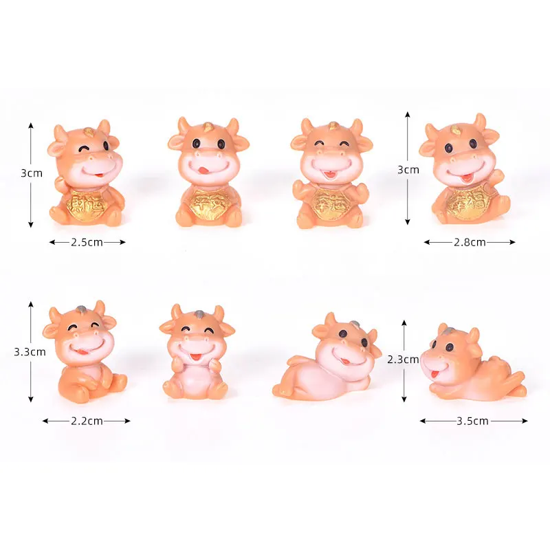 

New Year Festival Cow Series Wealth Carries The Calf Cow Gift Ornaments Articles DIY Garden Decor Christmas Home Accessories