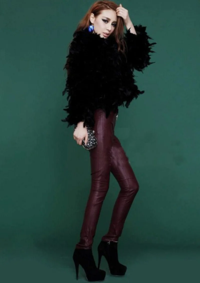 Женский костюм для танцев куртка из искусственного меха с большими перьями