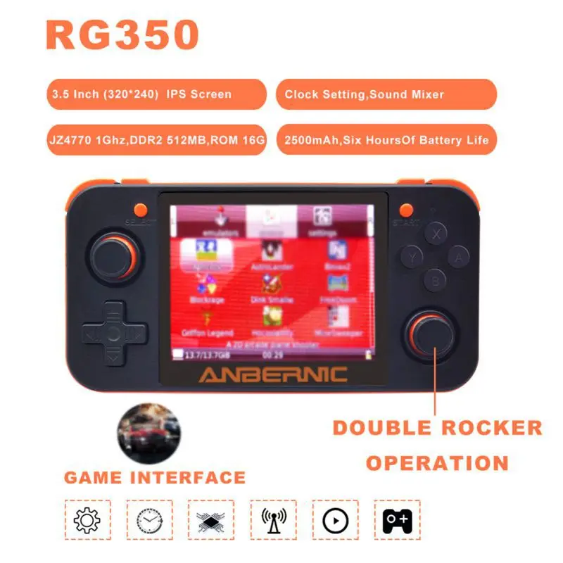 Портативные игровые плееры RG350 Ретро портативная игровая консоль Бесплатная с 32G