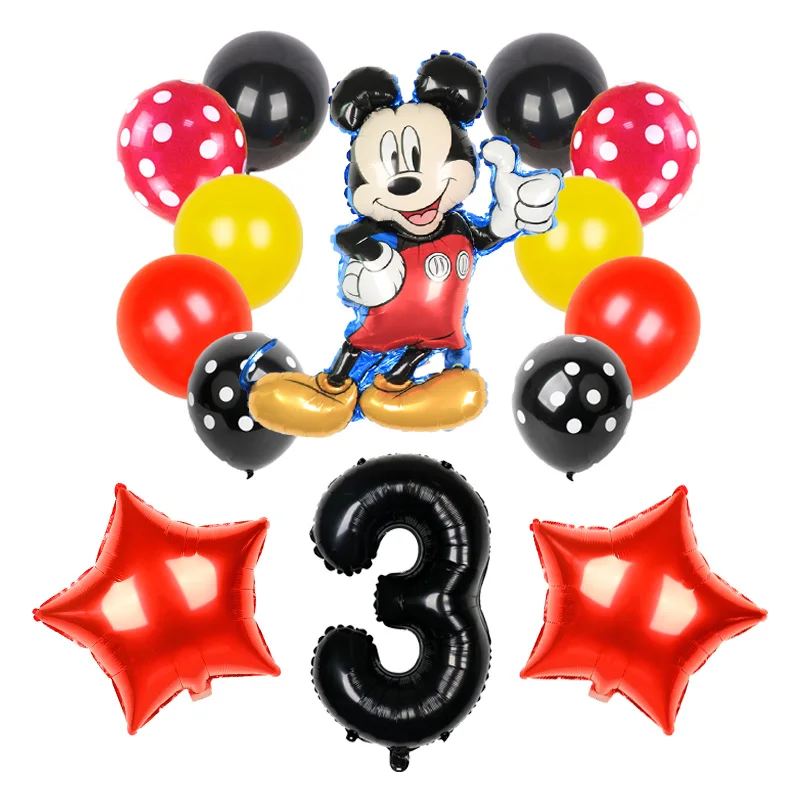 

14pcs Mikcey Minnie Mouse 32inch Number Balloons Birthday Party Decorations Baby Shower Kids Party Mickey Balloon Air Globos