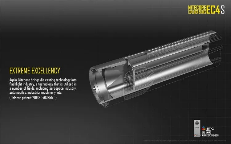 NITECORE EC4S ручной светильник для вспышки CREE XHP50 Макс. 2150 люмен луч бросок 280 м наружный фонарь поисково-спасательный Тактический светильник