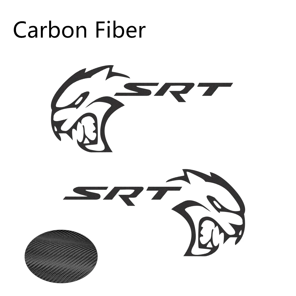 Carbon Fiber 2 шт. наклейки для боковой двери автомобиля для Dodge Mopar Challenger Srt DIY Авто Виниловая пленка наклейки для стайлинга автомобиля аксессуары для тюнинга автомобиля - Название цвета: Carbon Fiber