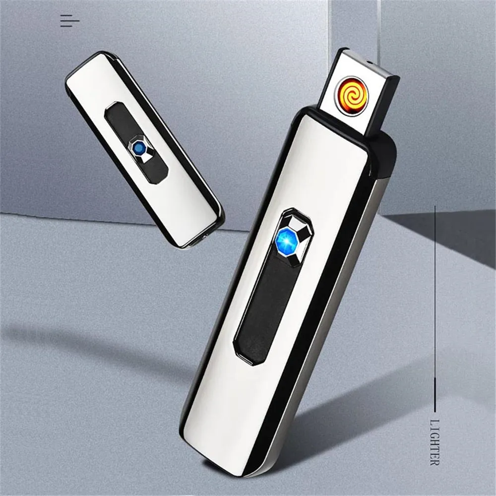 Двухсторонняя портативная зажигалка с кнопками перезаряжаемая защитой от ветра