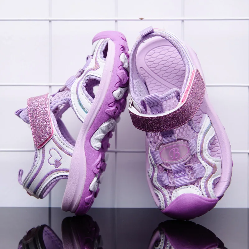 

Детские летние Нескользящие дышащие сетчатые сандалии, Повседневная пляжная обувь для девочек, уличные босоножки, Размеры 26-37