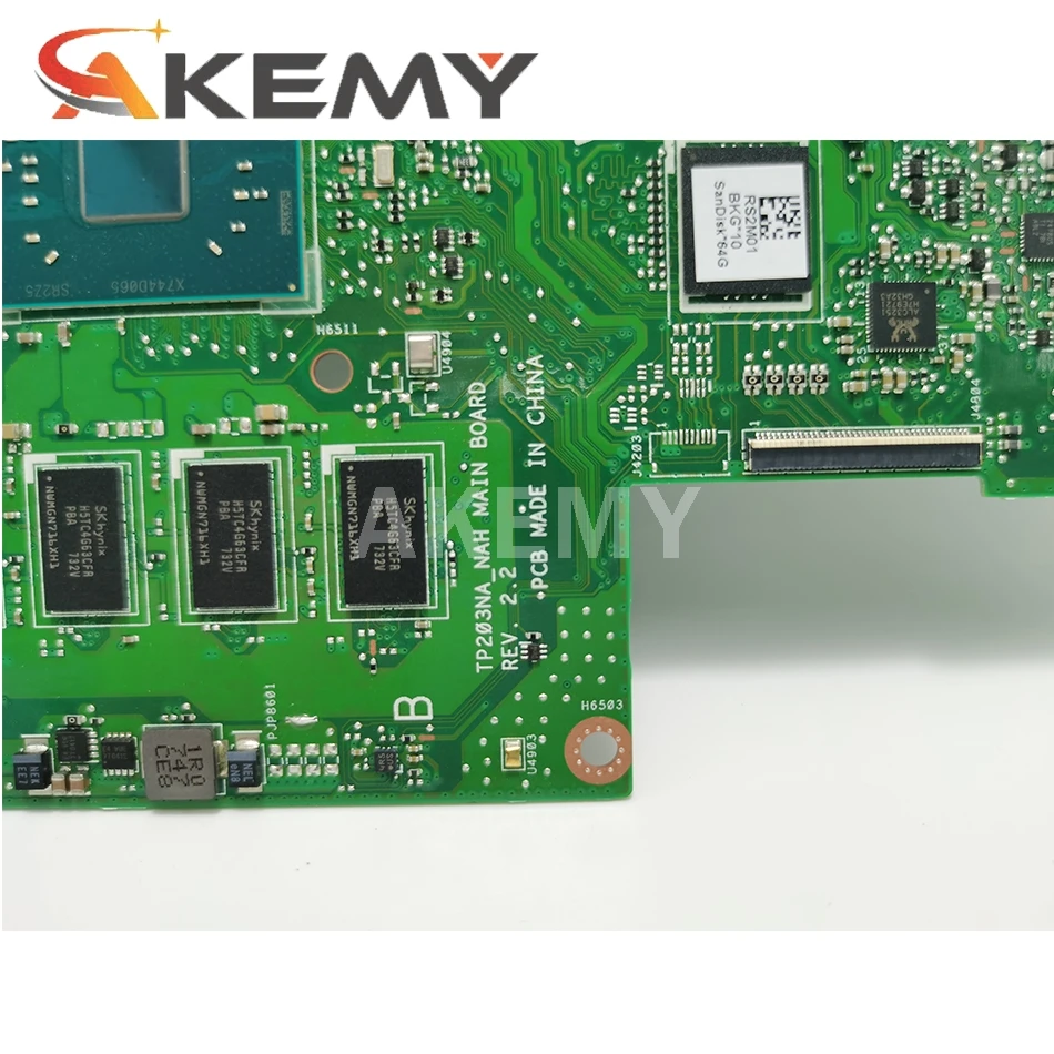 

Akmey For Asus VivoBook Flip 12 TP203NA TP203NAH TP203NAS Laotop Mainboard TP203NA Motherboard 2G-RAM N3350 32G-SSD