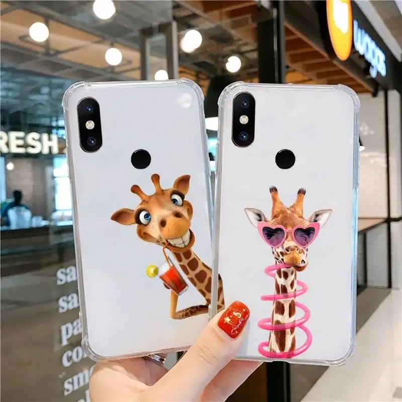 

Giraffe animal cute and funny Phone Case Transparent for Xiaomi cc max mix note 3 2 6 8 5 10 11 9 10 play x s se lite pro