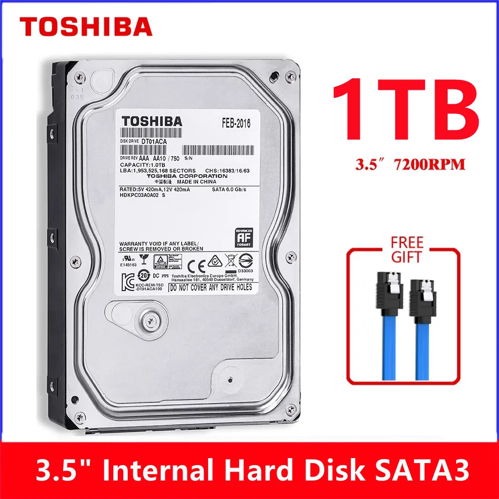 TOSHIBA-disco duro interno de 1TB, 1000GB HDD, 3,5 