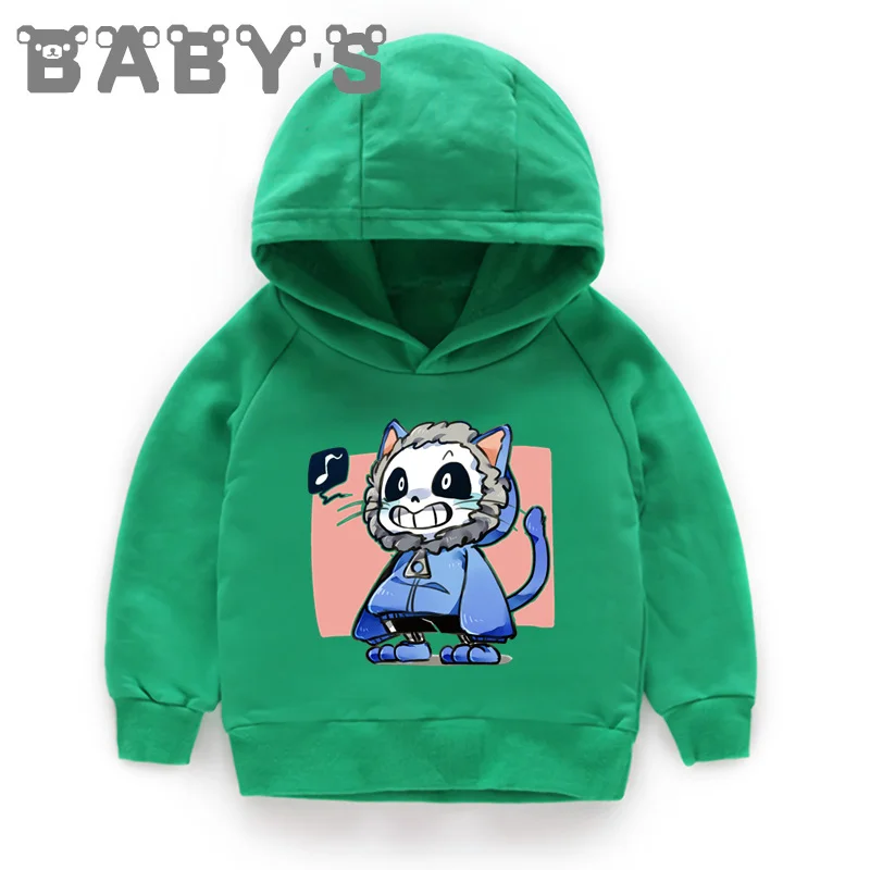 Детские толстовки с капюшоном; детские толстовки с принтом «Undertale Sans»; пуловер для малышей; топы для маленьких девочек и мальчиков; KMT2405