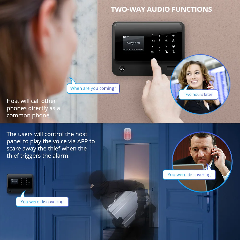 FUERS 2019 Новинка белый 3g G90B 2 4G WIFi GSM Беспроводная Домашняя безопасность с экраном