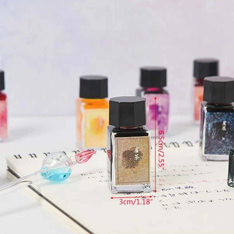 

Glass Bottled Smooth Writing Fountain Pen Non-carbon Ink for Refilling Inks Stationery School Office Supply