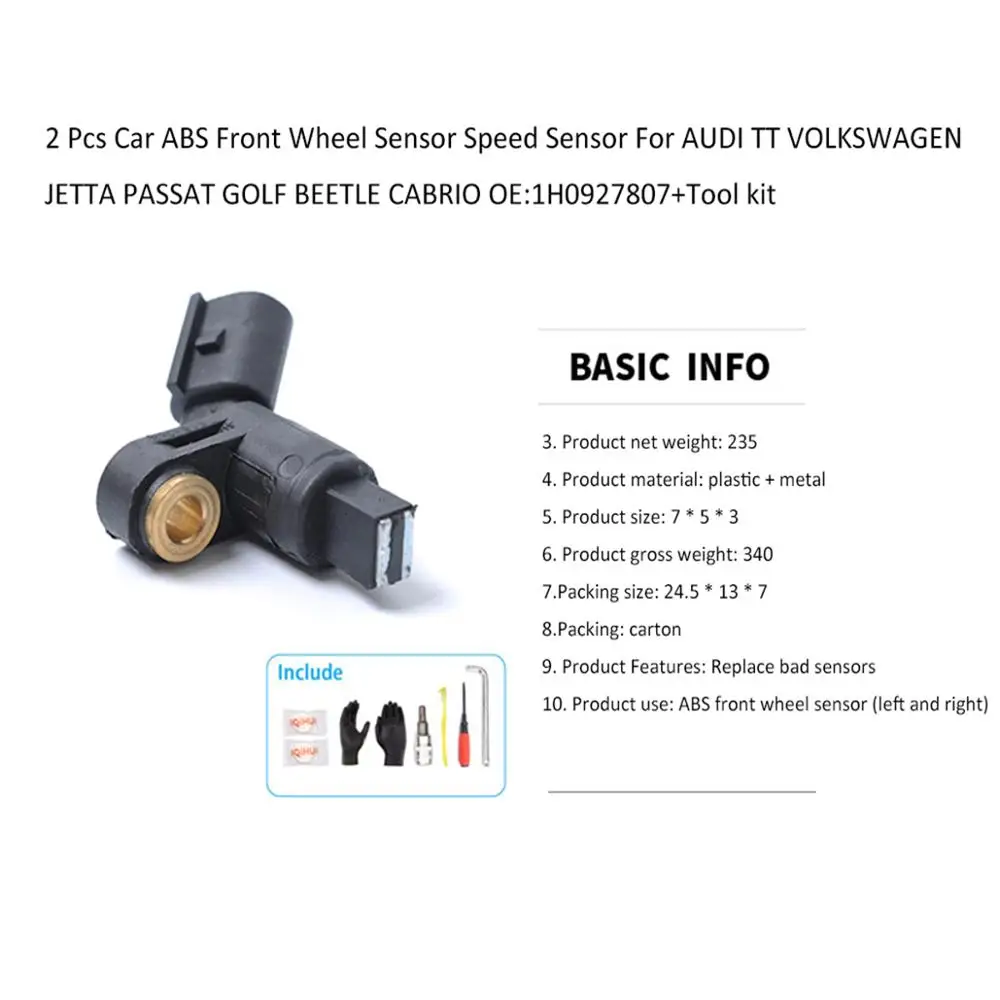2 шт. автомобильный ABS Датчик скорости переднего колеса для AUDI TT VOLKSWAGEN JETTA PASSAT GOLF