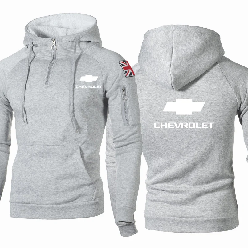 

2021 NEW Men Hoodies Chevrolet Car Logo Print Men Spring Autumn Casual high quality Pure cotton Mens zipper Hoody Clothing