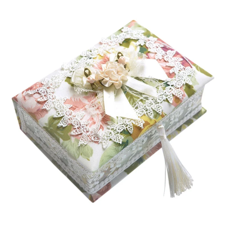 Lace Fabric Gift Jewelry Box Ring Earrings Storage DIY | Дом и сад
