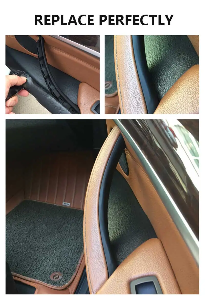 3PCS/set RHD Right Hand Drive Beige Outer Leather Interior Inner Door Pull Handle Trim Cover Panel For BMW E70 E71 X5 X6 2007-13 |