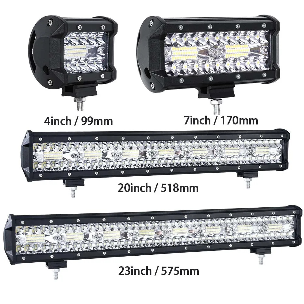 Светодиодный светильник от 4 до 32 дюймов 3 ряда для внедорожников грузовиков 4x4 4WD