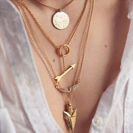 

Fashion street snap angel wings arrow Bib Collar Necklaces Chunky Multi Layers Exaggerated Necklace & Pendants Statement Jewelry