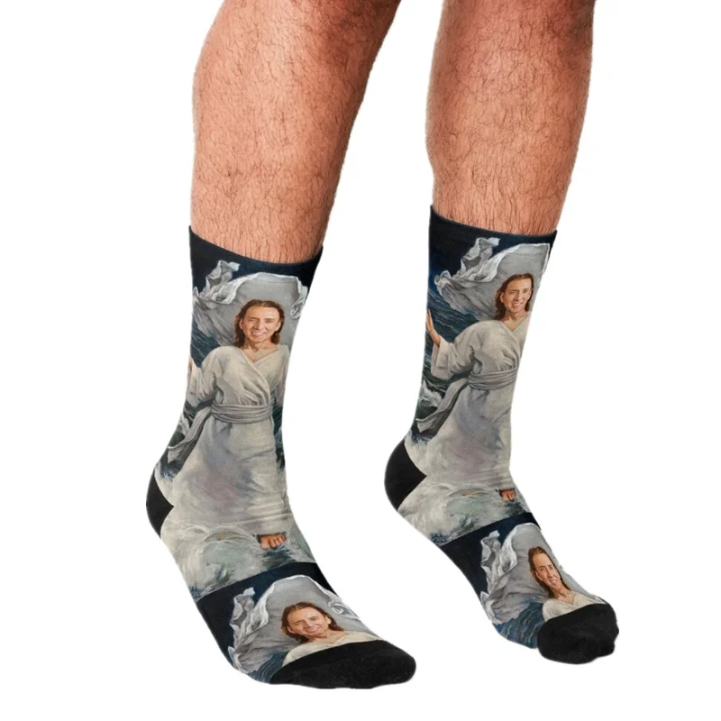 Носки мужские в стиле Харадзюку Смешные Короткие повседневные хип-хоп с принтом