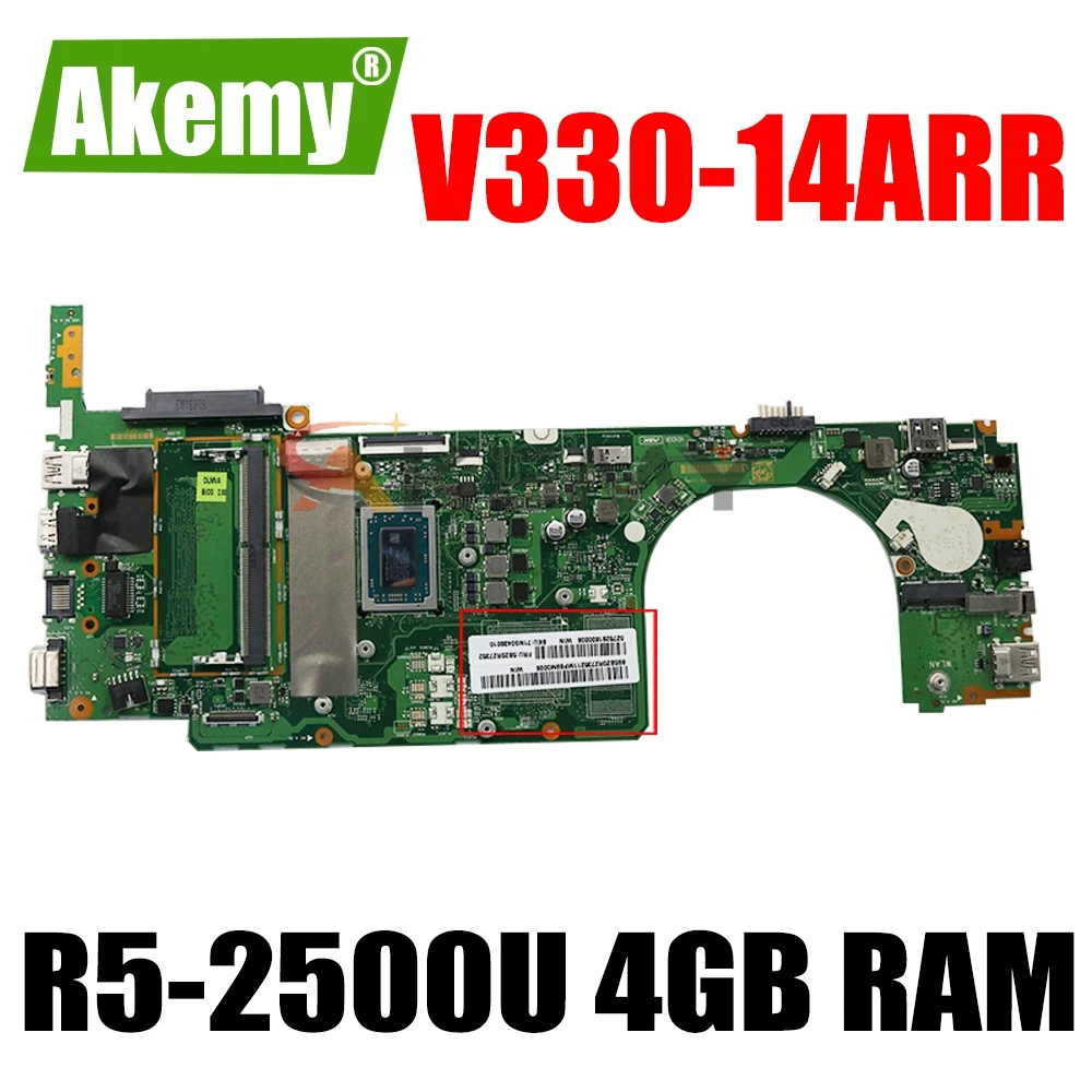 

NEW MB LA-F485P Mainboard For Lenovo V330-14ARR V330-15ARR Laptop Motherboard 5B20R27352 with AMD R5-2500U CPU + 4GB RAM