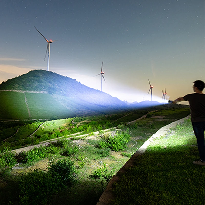 

Led Waterproof Flashlight Ultra Powerful Handlight Super Bright Rechargeable 3 Modes Zoom Torch XHP70 Use 18650 26650 Battery