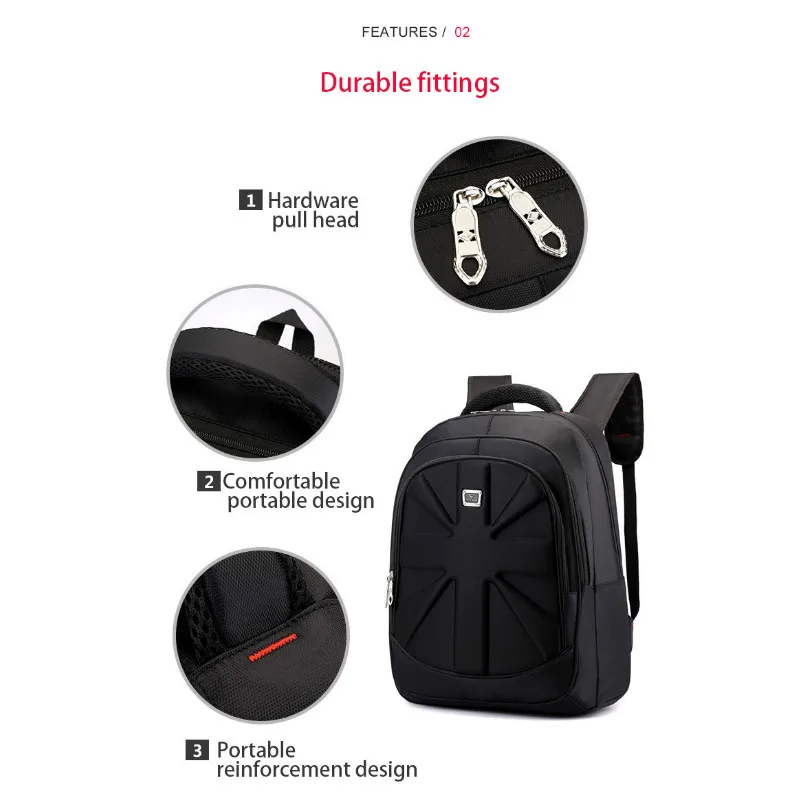 Оксфордский Швейцарский рюкзак для ноутбука 20 дюймов мужской водонепроницаемый