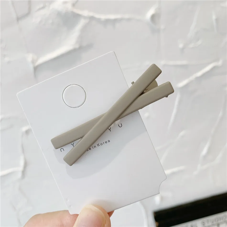 Женская матовая заколка для волос конфетного цвета крестообразный зажим с