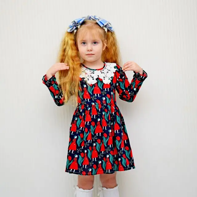 Kseniya Kids/осень ; хлопковая одежда для девочек; цвет красный, желтый; английский стиль; клетчатое платье с длинным рукавом и меховым бантом для маленьких девочек - Цвет: 017