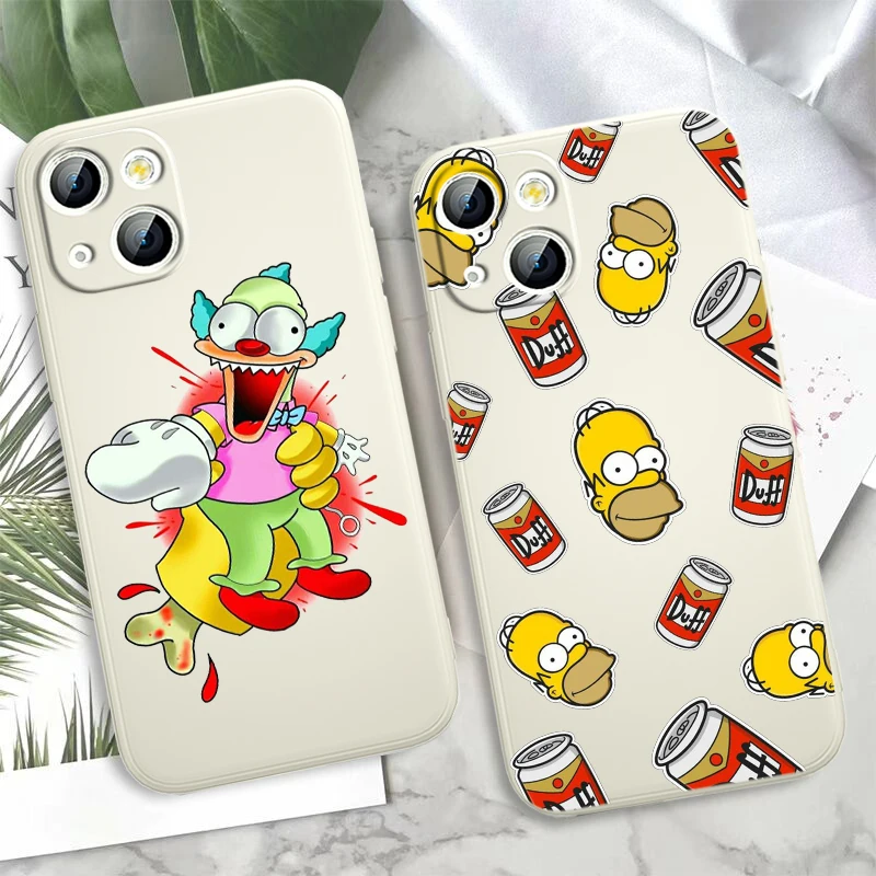 

Anime The Simpsons For Apple iPhone 13 12 mini 11 8 7 6 XS XR SE 2020 Pro Max Plus Phone Case Liquid Silicone Soft Cover