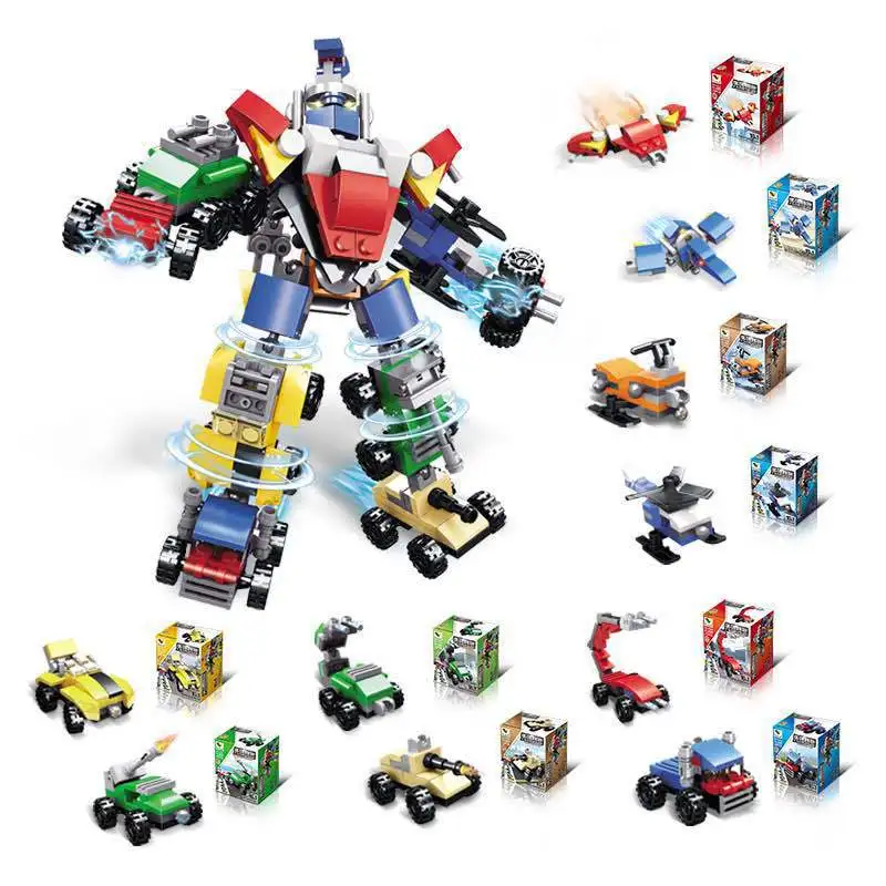 

Робот-трансформер 10 в 1, боевой самолет, городской автомобиль, строительные блоки, специальный полицейский грузовик, дом для мальчиков, игру...
