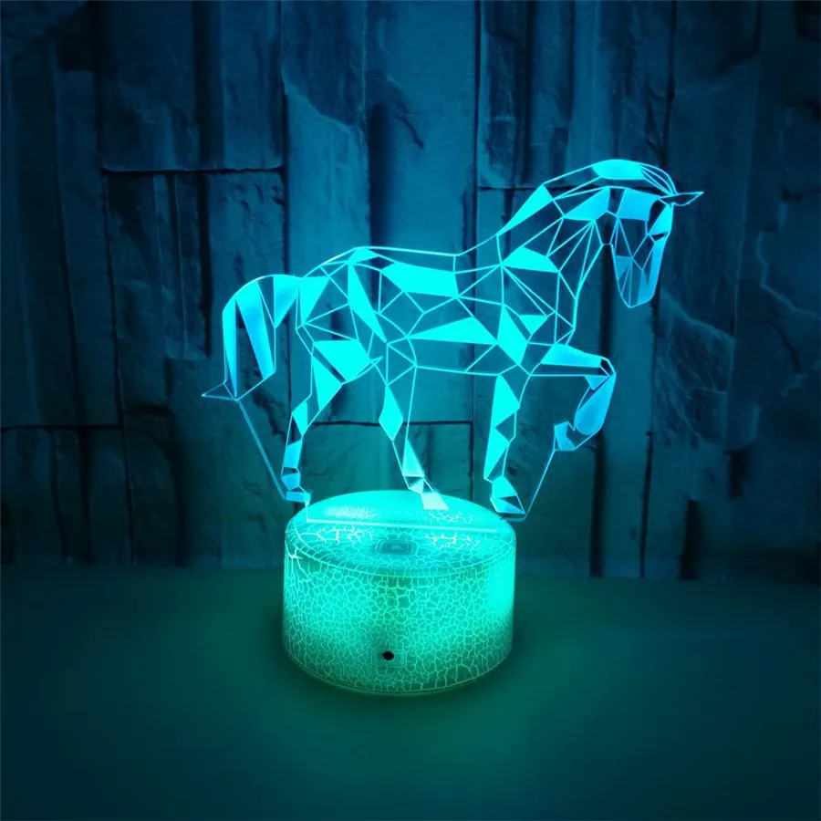 

Battery Powered /USB 3D Night Lights Horse Illusion Bedside Lamp 7 Colors Best Birthday Gifts for Kids,Girls,Boys